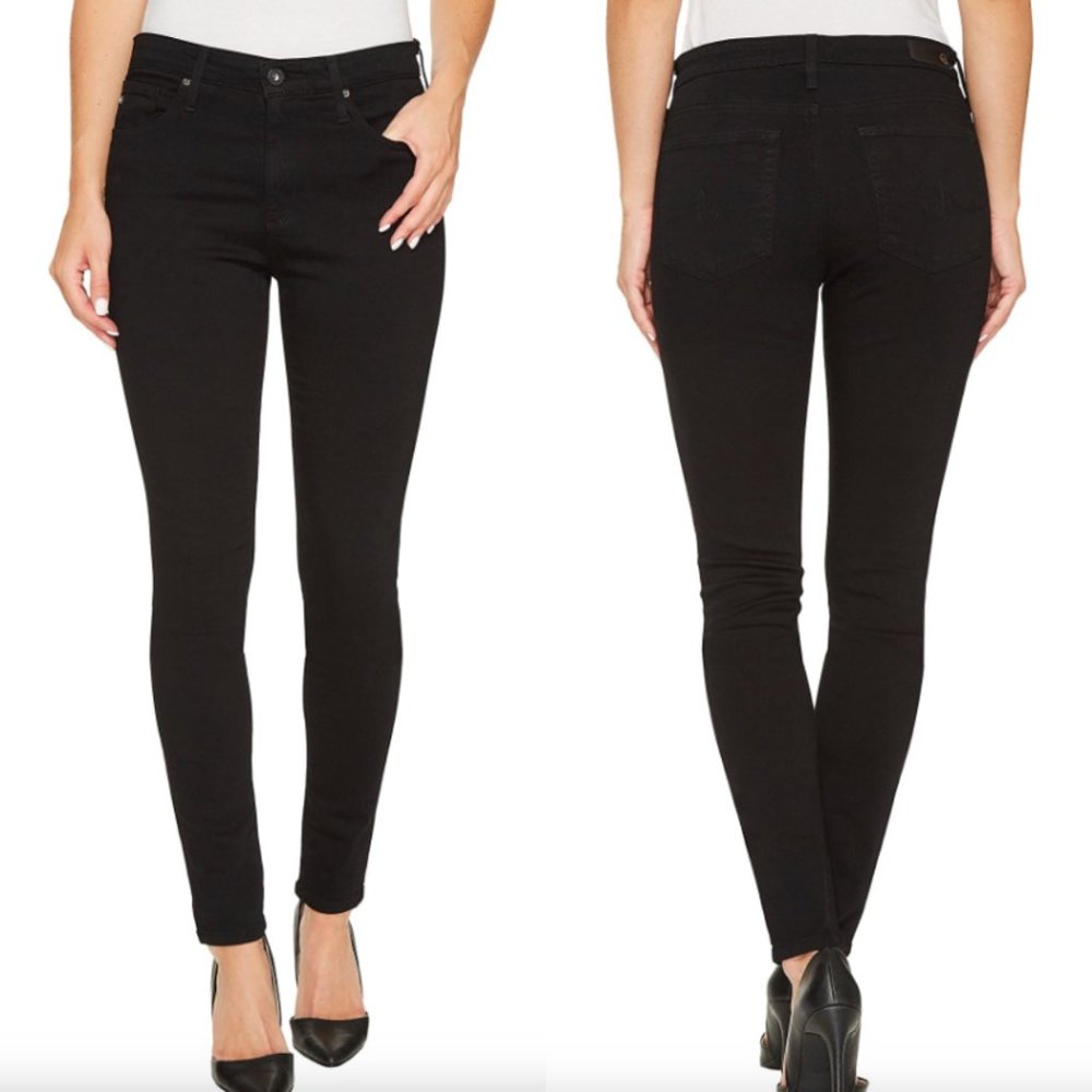AG The Farrah Skinny Ankle BLACK Ink SZ 29 - NEW!